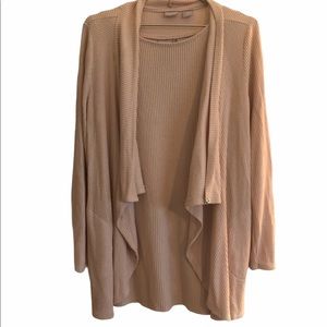 Chicos Zenery Waffle Knit Open Front Cardigan Sweater Blush Size 0 S